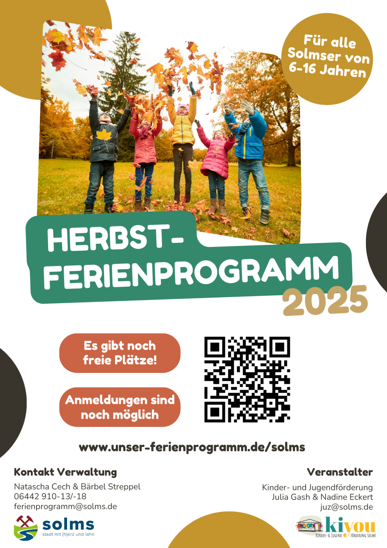 Flyer Herbstferienprogramm - Bezahlung - Flyer Herbstferienprogramm Verlosung hat stattgefunden