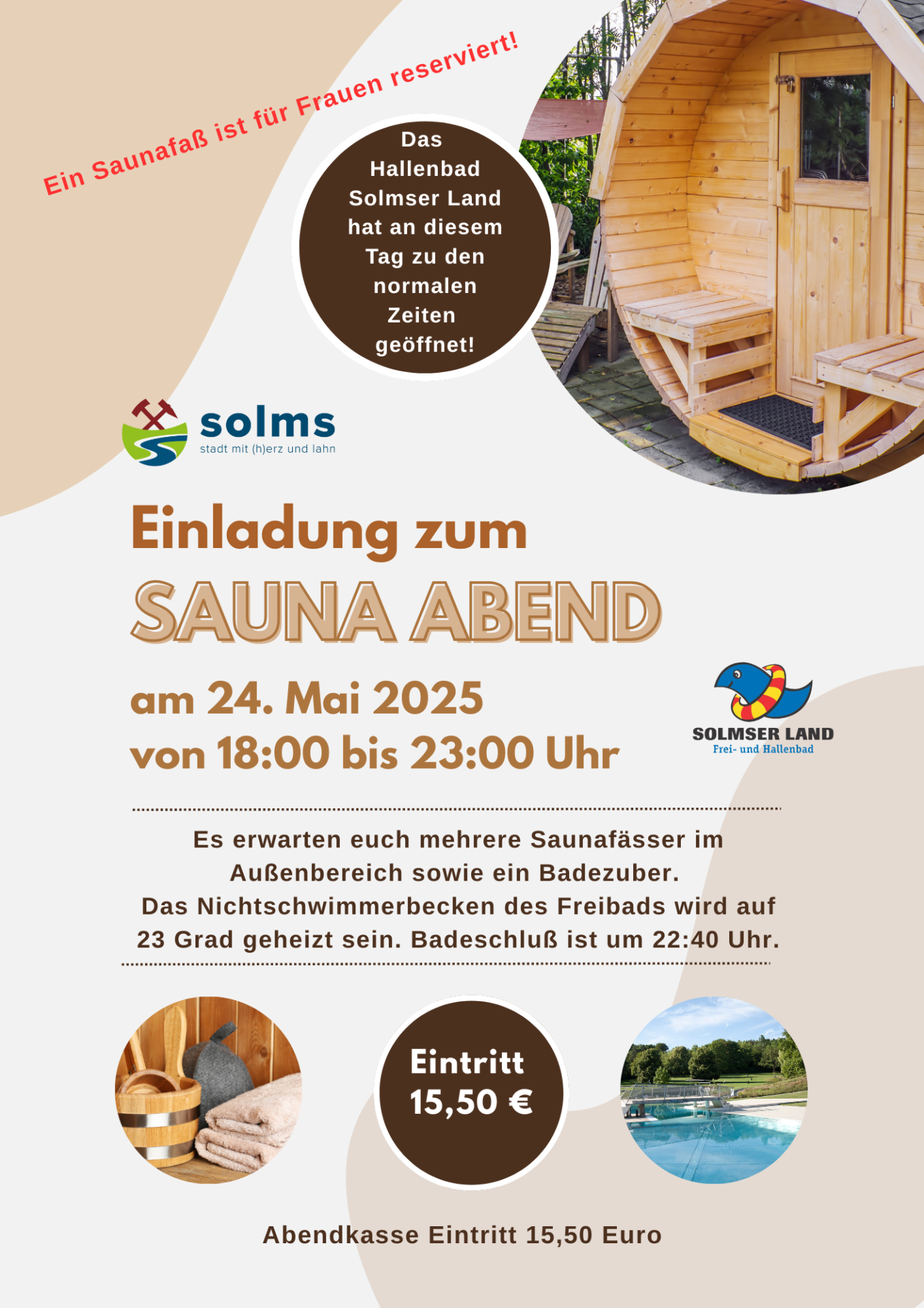 Sauna Abend im Schwimmbad Solmser Land (Flyer (A4)) - 1 Sauna Abend im Schwimmbad Solmser Land (Flyer (A4)) - 1