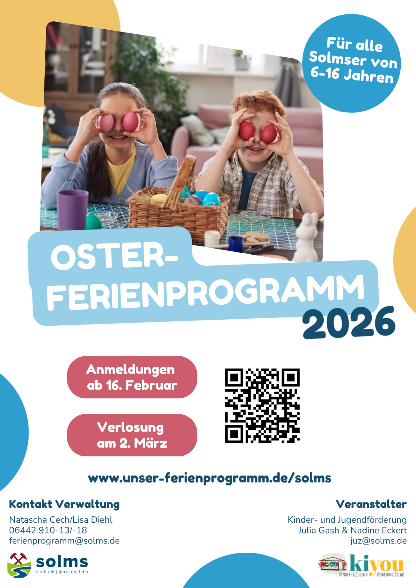 Flyer Ferienprogramm 2026 - Flyer Osterferienprogramm 2026
