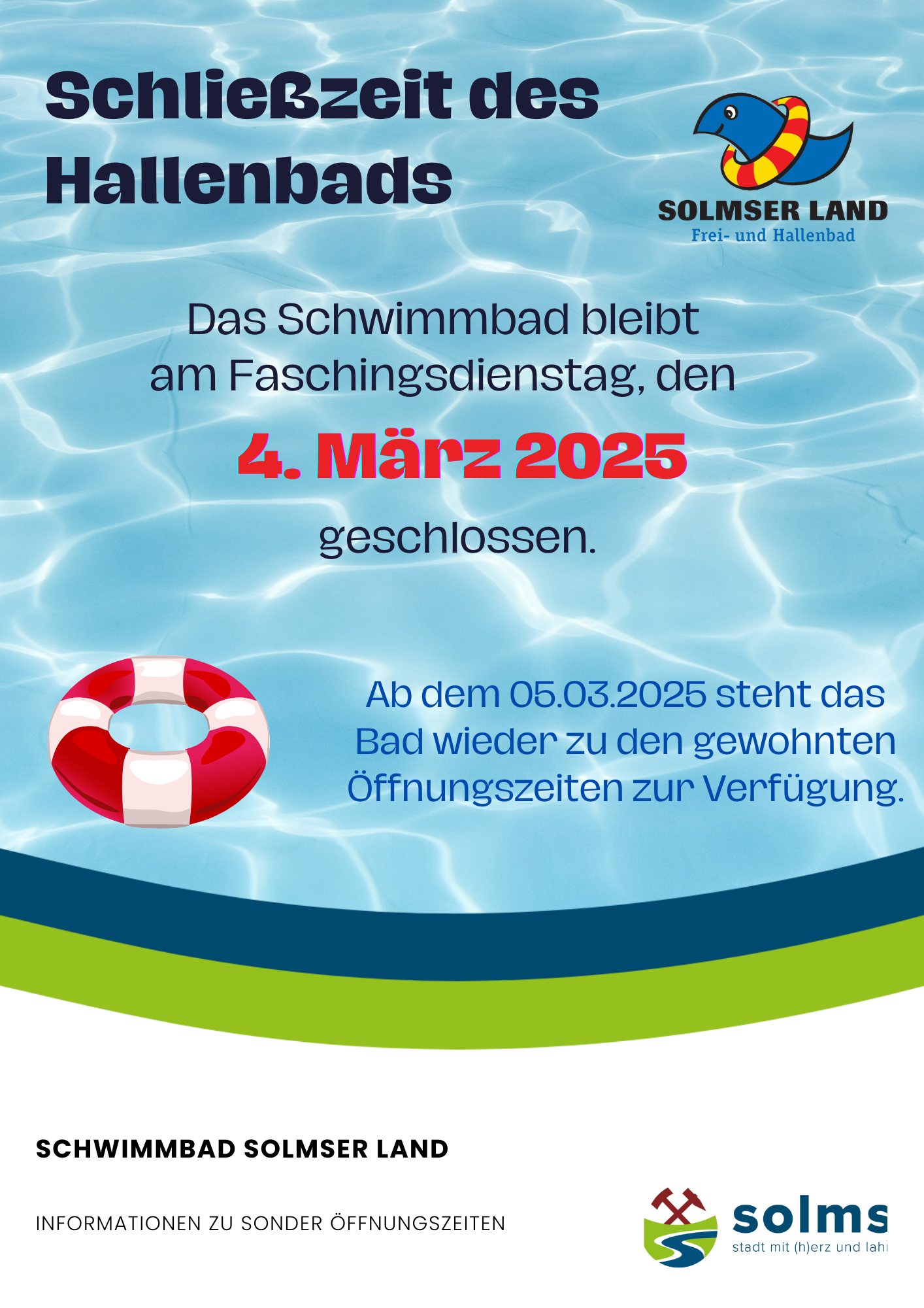 Vorlage Schwimmbad Stadt Solms (Flyer (A4)) - Vorlage Schwimmbad Stadt Solms Flyer