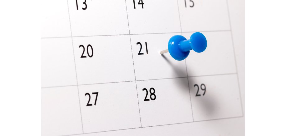Blue pin on Calendar Blue pin on Calendar
