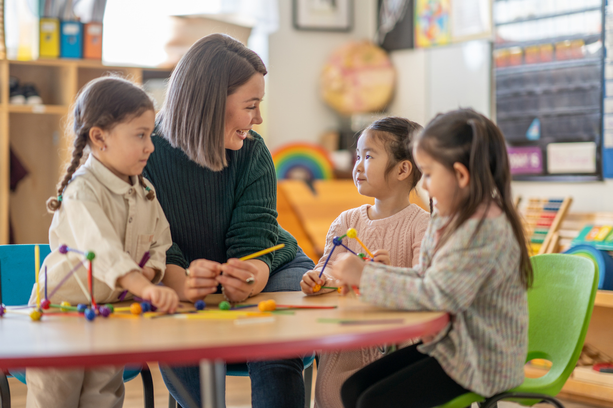Kindergarten Students with Their Teacher