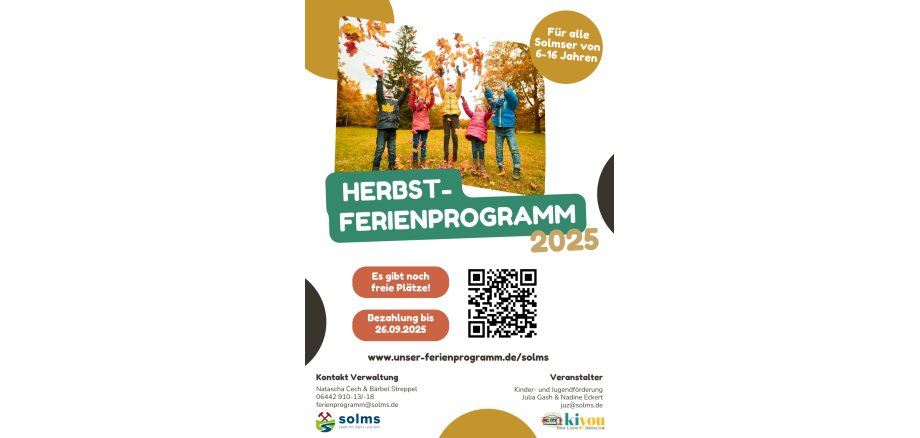 Flyer Herbstferienprogramm - Bezahlung - Flyer Herbstferienprogramm Verlosung hat stattgefunden